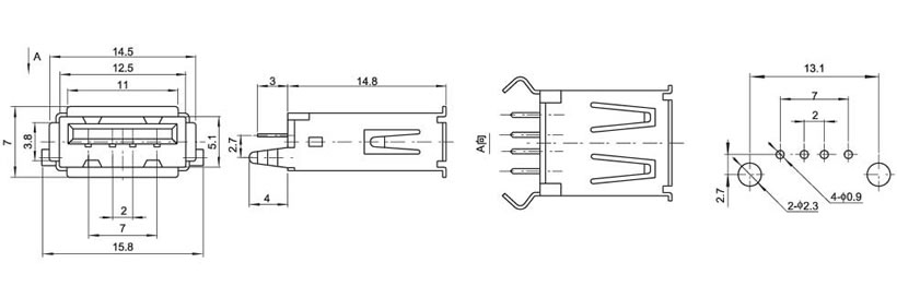 >> usb-ab4p-207/90°